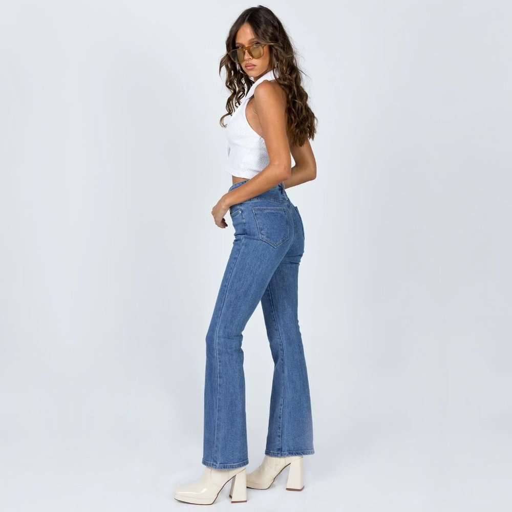 Princess Polly Dark Wash Flare Jean